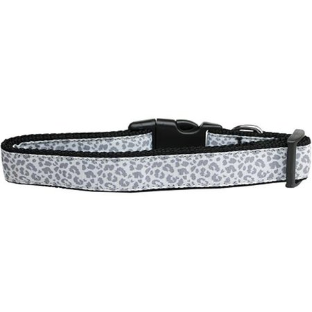 MIRAGE PET Mirage Pet 125-237 SM Silver Leopard Nylon Dog Collar; Small 125-237 SM